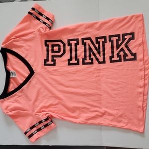 PINK Neon Pink V Neck Shirt